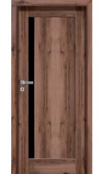 Drzwi wewnętrzne POL-SKONE MONA W01 z szybą czarną laminowaną
